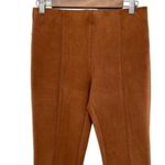 Anthropologie Faux Suede Pants Leather Split Hem Ankle Pants Photo 13
