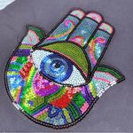 New cotton shopping bag tote mandala hand sequin bag 16x14 handcrafted hand made Black Photo 6