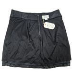 Love Riche  Belted Black Faux‎ Leather Mini Skirt L NWT Photo 5