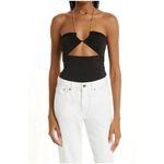 Alice + Olivia New! Sariya Cutout Black Bodysuit Chain Neck Medium $250 Photo 4