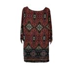 Bebop Dress Tunic Mini Retro 70s Boho Hippie XL Multicolor 3/4 Sleeve Tie # Photo 1