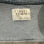 Tinseltown Denim Full Zip-Up Long Sleeve Mini Dress Raw Hem Sz S Western, Y2K, Clubbing, Photo 2