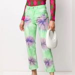MSGM Rent The Runway Tie Dye Jeans in‎ Lime/Lilac Green Size 8 Photo 2