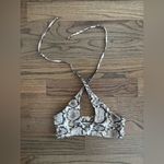 Vitamin A  Brown and White Snakeskin Criss Cross‎ Halter Bikini Top Photo 3