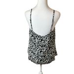 Madewell  Cami Black White Floral Crepe Top Size 8 Neutral Layering Office Work Photo 4