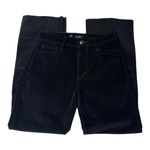 joe's jeans Joe’s THE OLIVIA 24' black velvet high rise cropped flare jeans ripped hem Photo 4