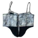 Pretty Little Thing • silver coated denim corset top size 4 Photo 1