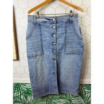 Evereve Ever Dauntless Wash Denim Midi Skirt - Size - 32 Photo 8