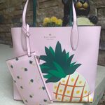 Kate Spade Authentic Leather Pineapple print Reversible tote Photo 0