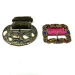 Gold belt buckle with colorful CZ Photo 3