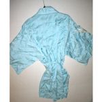 NWT $350 New Designer Natori Orchid Flower Embroidered Womens Wrap Robe S Blue Photo 5