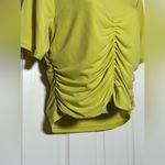 Calvin Klein NWT Slim Fit Suit Green Ruched Short Sleeve Women’s Blouse Size XL Photo 3