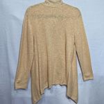 Eileen Fisher Linen Cotton Long Sleeve Open Front Orange Cardigan Pockets Size M Photo 1