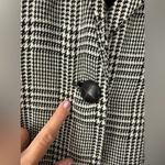 VTG Patty O’Neil Plaid Houndstooth Longline Coat Black White Pattern Size M 6 Size M Photo 8