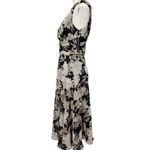 Connected Apparel black vintage floral chiffon surplice sleeveless dress size 10 Photo 2
