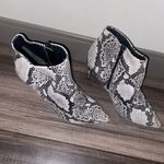 Worthington  Gray and Black Ankle Booties Snakeskin Print Photo 3