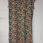 Natural Life  Floral Printed 100% Cotton Tee Midi Dress Women’s Size Large Boho Photo 0