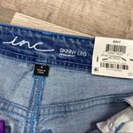INC International Concepts Skinny Jeans Tweed Fringe Side Mid Rise Size 0 NWT Blue Photo 8