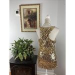 IMAGINARY VOYAGE Tank Top Large Sequin Club Sparkle Bling Party Evening Lined Photo 3