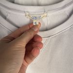 Leallo Crew Neck Long Sleeve Waffle Knit Women’s Top White Size Small Photo 1