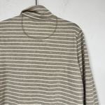 L.L.Bean Beige Cream Striped Quarter Zip Pullover Sweater Womens L Casual Classic Photo 2