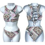 Nanette Lepore  Hannah High Neck Marrakesh Megerie‎ Bikini Set Swim Set Size 10 Photo 2