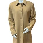 Covington  Tan Mid Length 100% Wool Trench Coat Size Large Photo 1