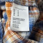 American Eagle Women's M Blue Orange Plaid Flannel Shirt Jacket 100% Cotton Size M Photo 5