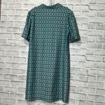 Aryeh  Teal and Black Abstract Dress size Large with optional sash‎ for cinching Photo 4