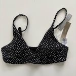 J.Crew NWT  Lana Bikini Top Classic Sculpt Black Ivory Polka Dot Photo 1