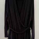 Lane Bryant Glamour x Wrap Top Black Long Sleeve 26/28 Plus Photo 0
