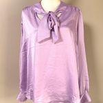 Torrid NWT Studio Bubble Satin Bow Tie Blouse Orchid Bloom Sz 1 / 1X / 14-16 Photo 8
