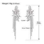 Luxury Long Crystal Silver Floral Leaf Flower Vine Large Photo 1