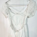 Jondie  Women's Criss Cross Back Creamy White Puff Sleeve Mini Dress Sz S Photo 3