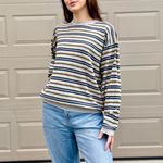 barney's new york 90s Vintage  Oversized Retro Grunge Striped Crewneck Sweater L Photo 2