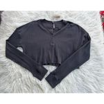 SKIMS Waffle Henley Long Sleeve Ash Size XL Photo 2