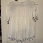 Knox Rose Boho Short Sleeve Embroidered White Blouse Photo 10