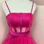 Fuchsia Pink Tulle Evening/ Prom Gown Corset Style Sheer S Photo 2