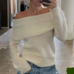 Sézane nwt sezane  aurore jumper sweater off shoulder knit white ecru wool large Photo 0