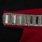 Oboe Small Red Backless Knee Length Bodycon Keyhole Neck Rhinestone Halter Dress Photo 2