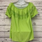 Lucky too lime green crochet detail‎ over shoulder women’s size L Large Photo 3