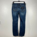 Wrangler Boot Cut Jeans Dark Wash Denim Embellished Pockets Size 7x36 Cowgirl Photo 3