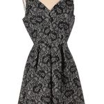 Blue Rain Black Lace V-Neck Pleated Fit & Flare Dress Photo 0