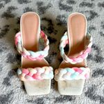 None Pink and Blue Braided Sandals Photo 0