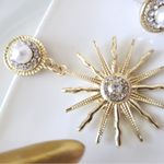 ZARA New!  Golden Sun Earrings Photo 5