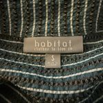 Habitat  Clothes to Live In Women’s Small Crinkle Blouse Striped Collar Buttons Photo 2