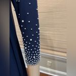 MSK Navy Pullover Dress. Special Occasion. Beautiful Rhinestone & Pearl Beading Photo 2
