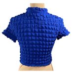 Urban Outfitters Cropped Top Bubble Knit Stretch M Medium Mock Neck Photo 2