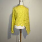 Anthropologie Maeve yellow eyelet lace open front cardigan Photo 3
