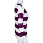 Loft Sweater Womens Extra Small White Purple Stripe Linen Cotton Casual Preppy Photo 1